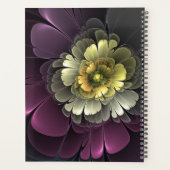 Abstracte Modern Purpur Khaki Gray Fractal Flower Planner (Achterkant)