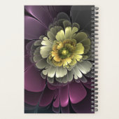 Abstracte Modern Purpur Khaki Gray Fractal Flower Planner (Achterkant)