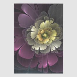 Abstracte Modern Purpur Khaki Gray Fractal Flower Tissuepapier