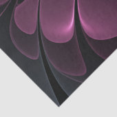 Abstracte Modern Purpur Khaki Gray Fractal Flower Tissuepapier (Detail)