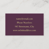 Abstracte Modern Purpur Khaki Gray Fractal Flower Visitekaartje (Achterkant)