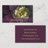 Abstracte Modern Purpur Khaki Gray Fractal Flower Visitekaartje (Voorkant / Achterkant)