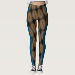 ABSTRACTE MODERN-tekening in blauw, zwart, bruin Leggings