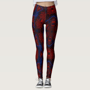 ABSTRACTE MODERN-tekeningen in roos-rood-blauw moz Leggings