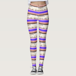 ABSTRACTE MODERN-trek in blauw-lichtbruin Leggings