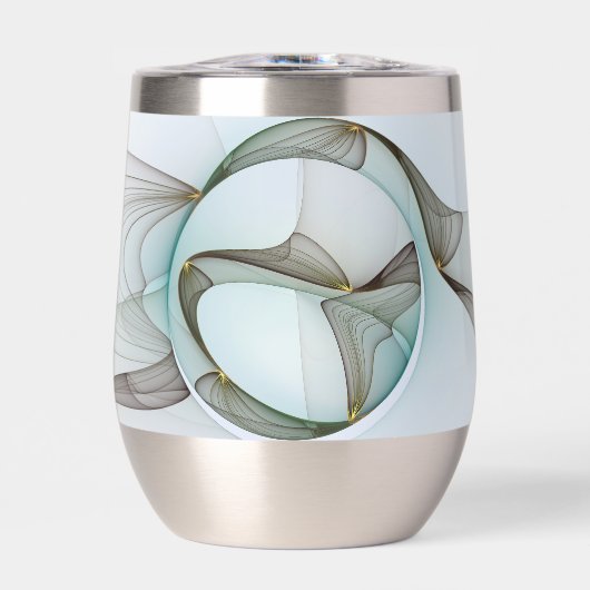 Abstracte Modern Turquoise Brown Gold Elegance (Voorkant)