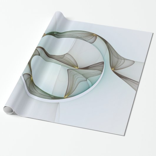 Abstracte Modern Turquoise Brown Gold Elegance Cadeaupapier (Uitgerold)