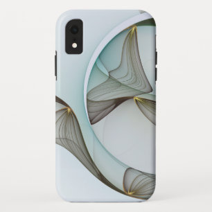 Abstracte Modern Turquoise Brown Gold Elegance iPhone XR Hoesje
