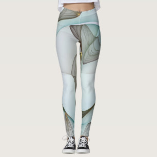 Abstracte Modern Turquoise Brown Gold Elegance Leggings