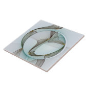 Abstracte Modern Turquoise Brown Gold Elegance Tegeltje (Zijkant)