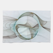 Abstracte Modern Turquoise Brown Gold Elegance Theedoek (Horizontaal)