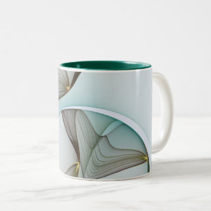 Abstracte Modern Turquoise Brown Gold Elegance Tweekleurige Koffiemok