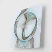 Abstracte Modern Turquoise Brown Gold Elegance Vierkante Klok (Hoek)