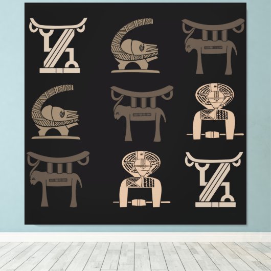 Abstracte moderne Afrikaanse stamkunst Canvas Afdruk (Insitu (Houten vloer))
