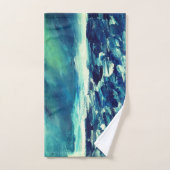 Abstracte moderne blauwe kunst bad handdoek (Handdoek)