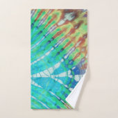Abstracte moderne Blauwgroen platte bibatik-kleurs Bad Handdoek (Handdoek)