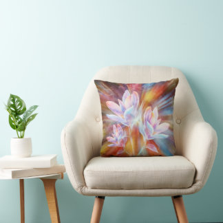 Abstracte moderne bloemen kunstwerk kussen