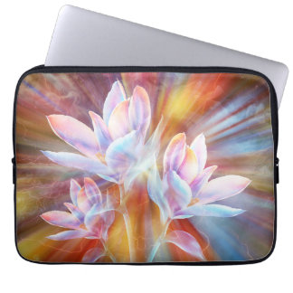 Abstracte moderne bloemen kunstwerk laptop sleeve