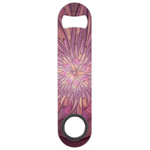 Abstracte moderne bloemfractale kunst bes kleuren speed flessenopener