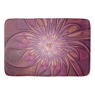 Abstracte moderne bloemfractale kunst Bessenkleure Badmat