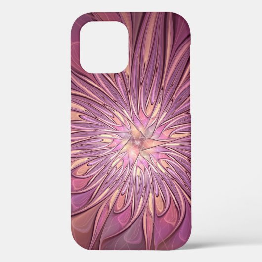 Abstracte moderne bloemfractale kunst Bessenkleure Case-Mate iPhone Case (Achterkant)
