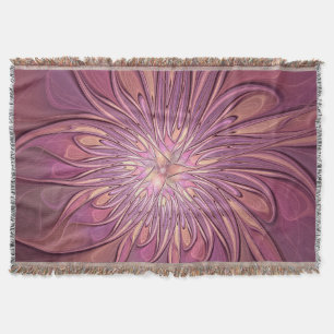Abstracte moderne bloemfractale kunst Bessenkleure Deken