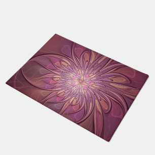 Abstracte moderne bloemfractale kunst Bessenkleure Deurmat