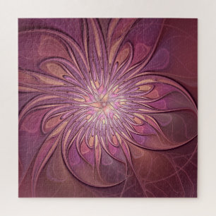 Abstracte moderne bloemfractalkunst bessen kleuren legpuzzel