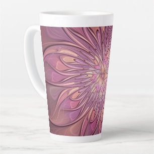 Abstracte moderne bloemige fractal kunst bessen kl latte mok