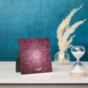 Abstracte Moderne Bloemige Fractale Bessenkleuren Fotoplaat