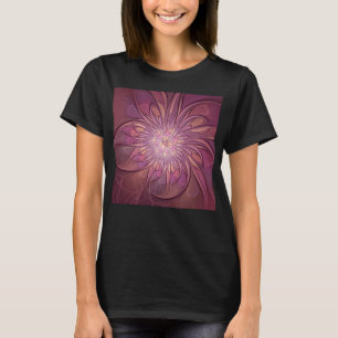 Abstracte moderne bloemige fractale kunst beskleur t-shirt