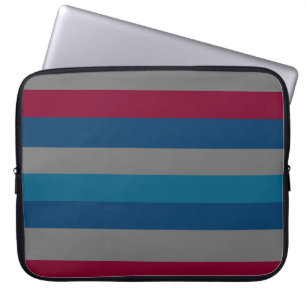 Abstracte moderne Bordeaux lijnen patroon Laptop Sleeve