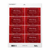Abstracte moderne Cherry Red Soy Candle Labels (Full Sheet)