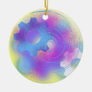 Abstracte moderne cog keramisch ornament