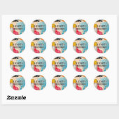 Abstracte moderne collage ronde sticker (Vel)