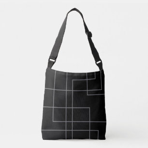 Abstracte, moderne, eenvoudige, minimale lijnpatro crossbody tas