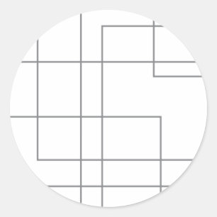 Abstracte, moderne, eenvoudige, minimale lijnpatro ronde sticker