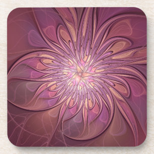 Abstracte moderne Floral fractal Art Berry Colors Bier Onderzetter