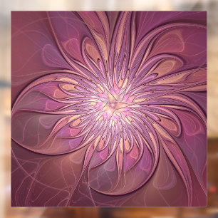 Abstracte moderne Floral fractal Art Berry Colors Raamsticker