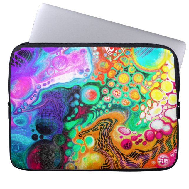Abstracte moderne Fluid Art Laptop Sleeve (Voorkant)