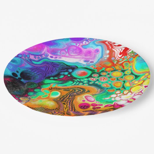 Abstracte moderne Fluid Art Papieren Bordje (Gekanteld)
