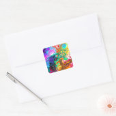Abstracte moderne Fluid Art Vierkante Sticker (Envelop)