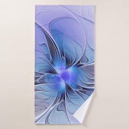 Abstracte moderne Fractal Art Lavendel blauw Badhanddoek (Badhanddoek)