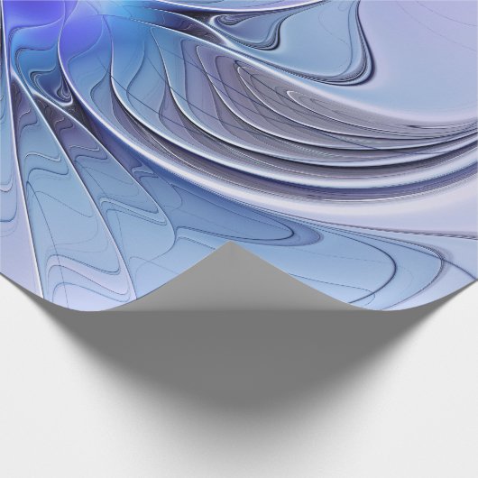 Abstracte moderne Fractal Art Lavendel blauw Cadeaupapier (Hoek)