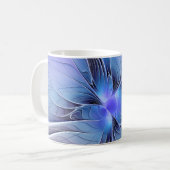 Abstracte moderne Fractal Art Lavendel blauw Koffiemok (Voorkant links)