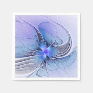 Abstracte moderne Fractal Art Lavendel blauw Servet
