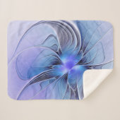 Abstracte moderne Fractal Art Lavendel blauw Sherpa Deken (Voorkant (horizontaal))