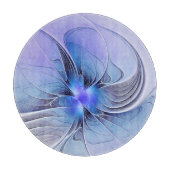 Abstracte moderne Fractal Art Lavendel blauw Snijplank (Voorkant)