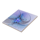 Abstracte moderne Fractal Art Lavendel blauw Tegeltje (Zijkant)