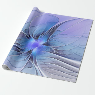 Abstracte moderne fractale kunst lavendelblauw cadeaupapier